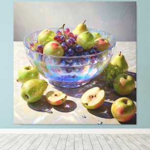 Toile *~* Art Cadeau Still Life SC6 Fruit Crystal Bowl