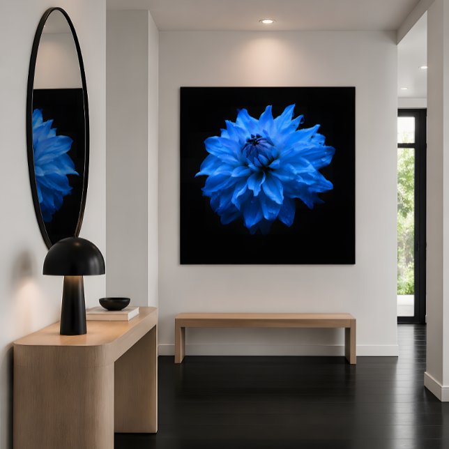 Toile Art Canvas Fleur de Dahlia Bleue (Créateur téléchargé)