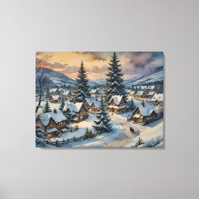 Toile Art Canvas Village d'hiver (Recto)