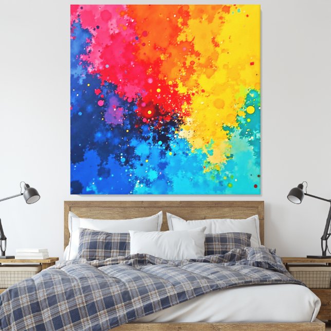 Toile Art chaotique vibrant à l'aquarelle (Insitu(Chambre))