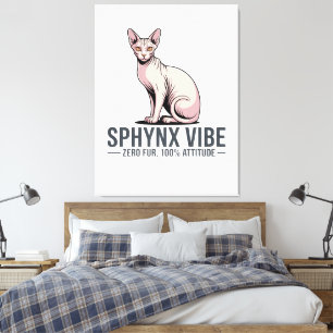 Toile Art Chat Sphynx sous la lumière du soleil