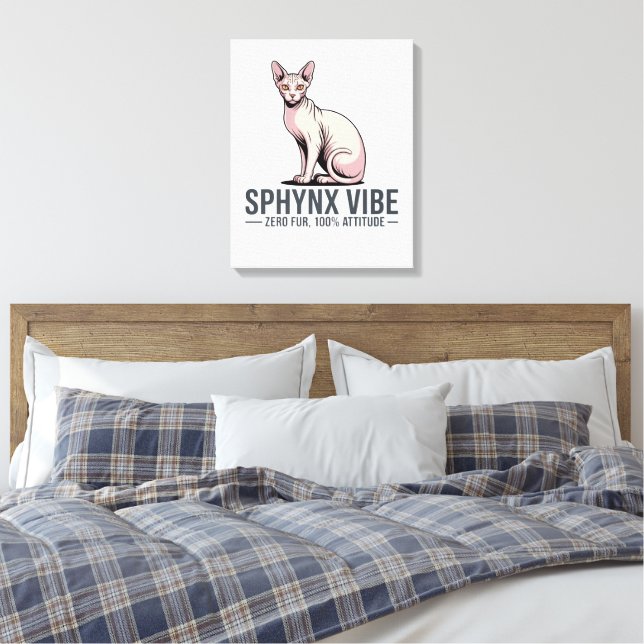 Toile Art Chat Sphynx sous la lumière du soleil (Insitu(Chambre))