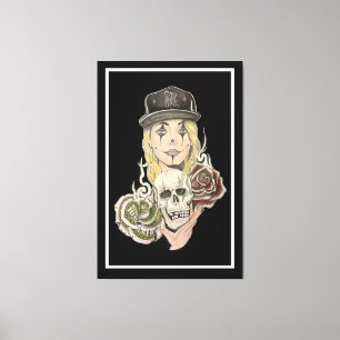 Toile Art Chicano Art Black Canvas Art Print