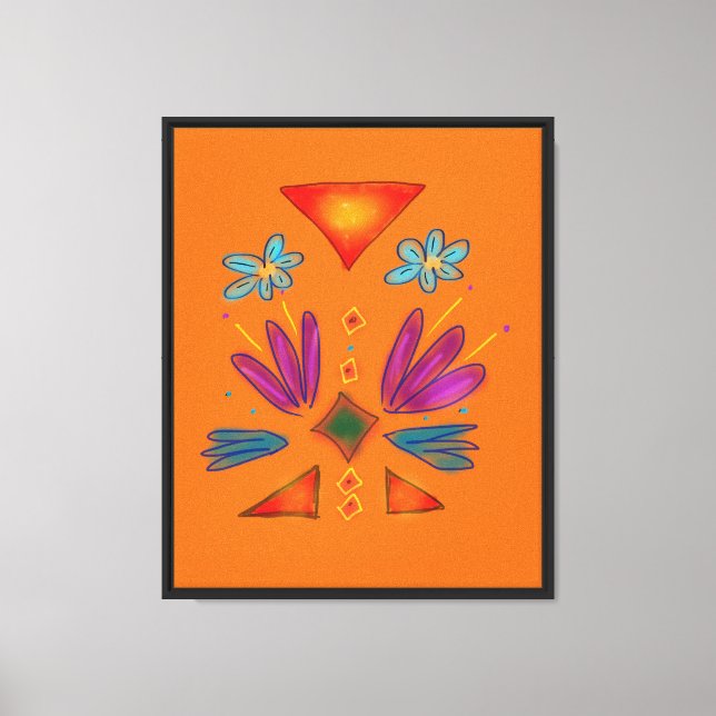 Toile Art Coloré Aztec Spaceman (Recto)