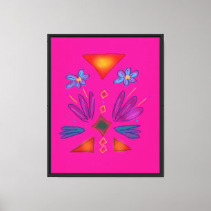 Toile Art coloré Aztec Spaceman Rose