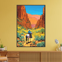Art Cowboy détaillé | Conception de canyon en cuiv