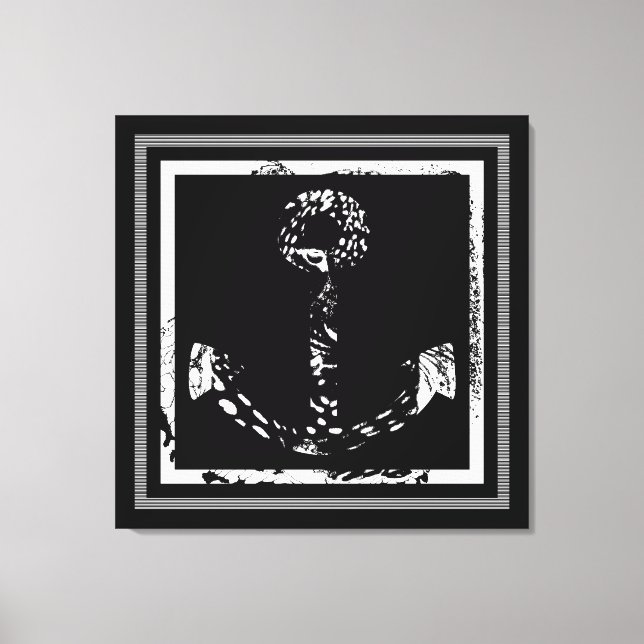 Toile Art d'Ancre noir et blanc (Recto)