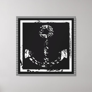 Toile Art d'Ancre noir et blanc