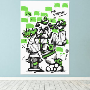 Toile Art de bouledogue gangster Mauvais jusqu'à l'os
