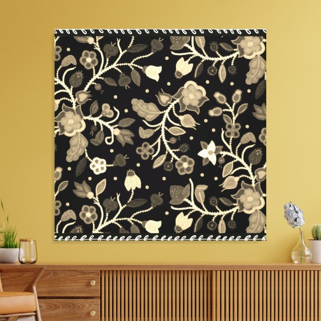 Toile Art de broderie florale Anishinaabe (Insitu(Salon))
