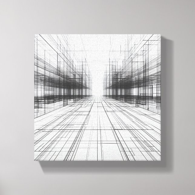 Toile Art de cadre de fil architectural moderne - Abstra (Recto)