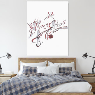 Toile art de calligraphie dessinée à la main sur mesure