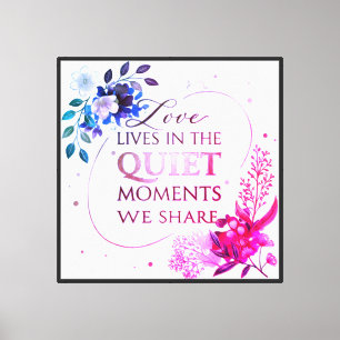 Toile Art de citation florale dorée élégante