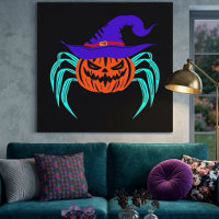 Art de citrouille araignée et chapeau de sorcière 