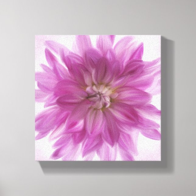 Toile Art de Dahlia Peint - Fuchsia (Recto)