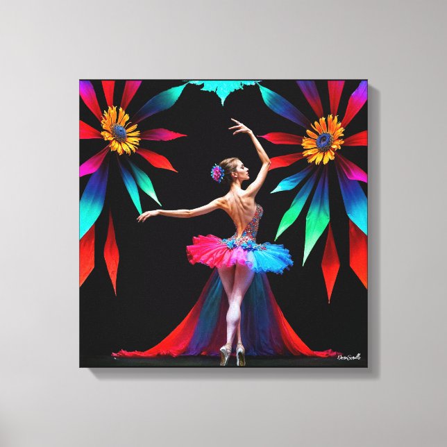 Toile Art de danseur de ballet abstrait (Recto)