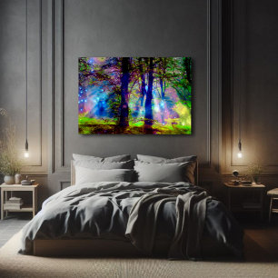 Toile Art de forêt de fantaisie de conte de fées coloré