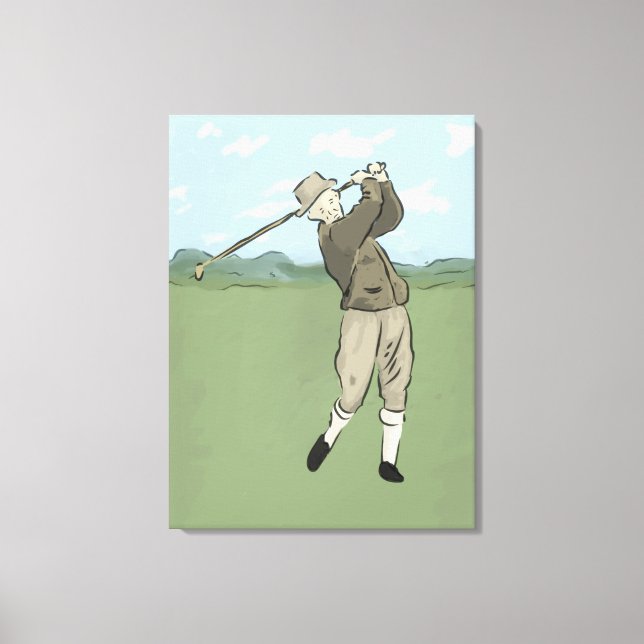 Toile Art de golf de style vintage (Recto)