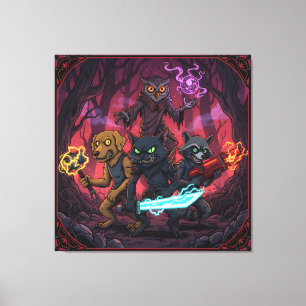 Toile Art de guerrier animal fantastique électrique