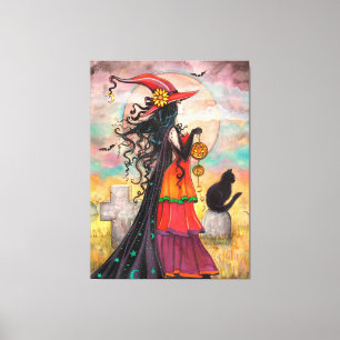 Toile Art de Halloween Wiccan Witch Way par Molly Harris