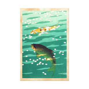 Toile Art de Japonais d'étang à poissons de Shiro