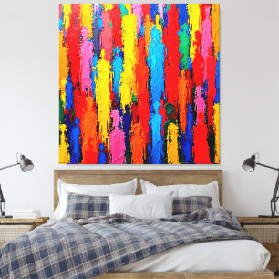 Toile Art de la connexion humaine variée colorée
