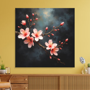 Toile Art de la fleur de pêcher vietnamienne