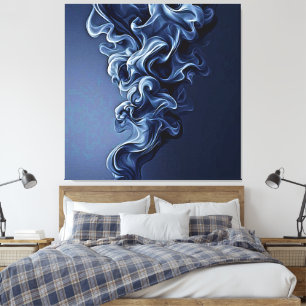 Toile Art de la fumée bleue émotionnelle