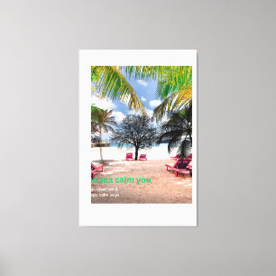 Toile Art de la plage – Calme et motivation personnalisa