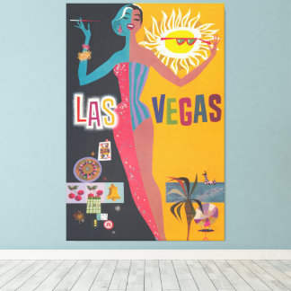 Toile Art de l'affiche de voyage de jeu vintage à Las Ve