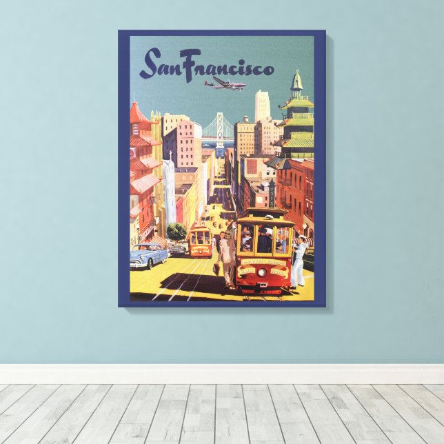 Toile Art de l'affiche de voyage des anciennes voitures  (Insitu (Plancher de Bois))