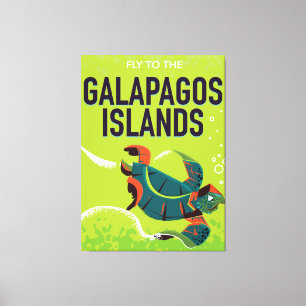 Toile Art de l'affiche de voyage vintage des îles Galapa