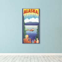 Art de l'affiche de voyage vintage en Alaska, Pays