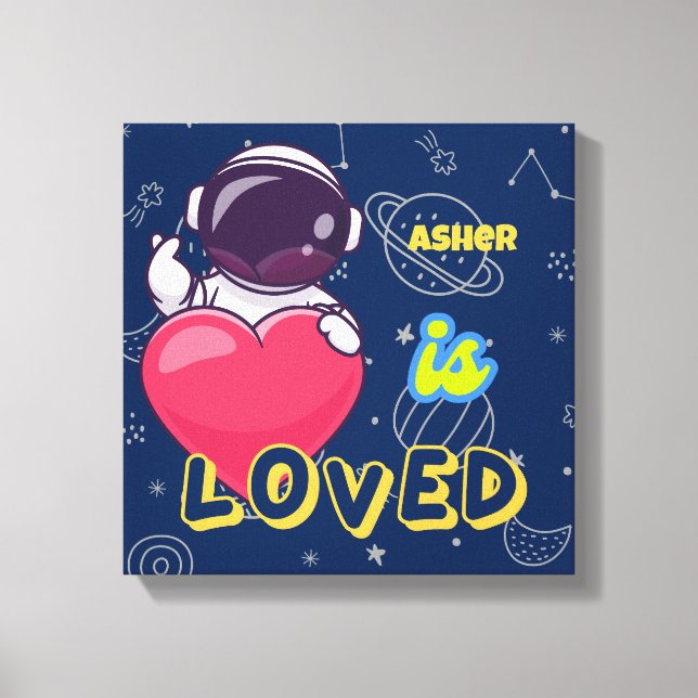 Toile Art de l'affirmation personnalisée d'astronaute |  (Recto)