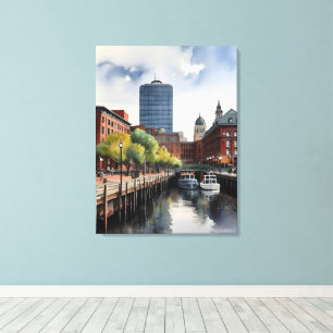 Toile Art de l'aquarelle de Boston