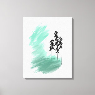 Toile art de l'arbre vert scandinave simple moderne ment