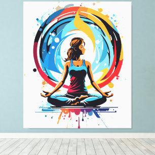 Toile Art de l'énergie du flux de méditation sereine