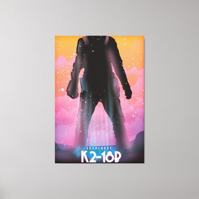 Toile art de l'exoplanète K2-18b dans l'espace (Recto)