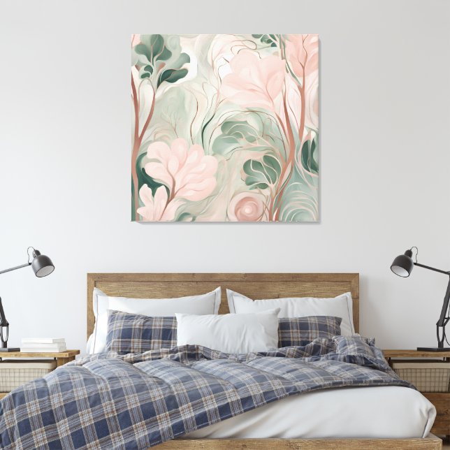 Toile Art de l'IA rose naturel (Insitu(Chambre))