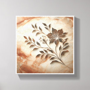 Toile Art de marqueterie de marbre floral de luxe - Scul