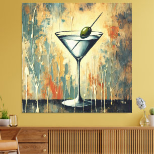 Toile Art de Martini en techniques mixtes du milieu du s