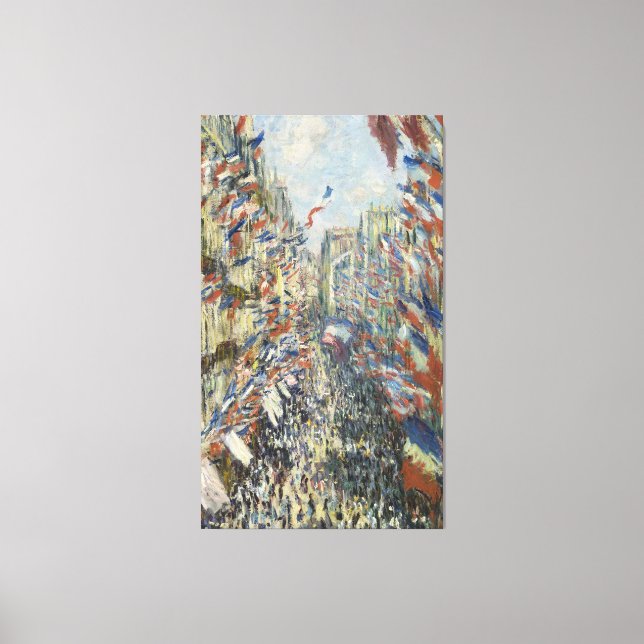 Toile Art de Monet, La Rue Montorgueil à Paris (Recto)
