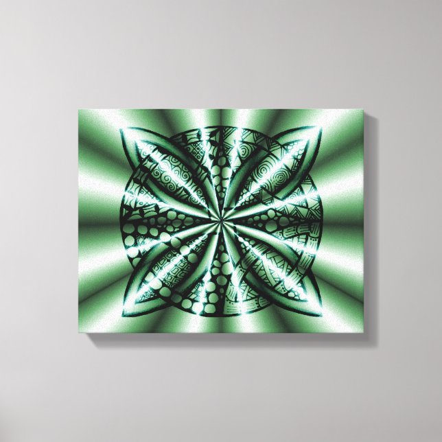 Toile Art de noeud céleste vert (Recto)