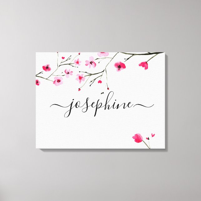 Toile Art de pépinière de bébé personnalisé Cerisier en  (Recto)