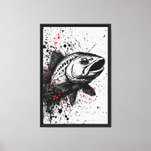Toile Art de Plâtre Basse Poisson Mur Art pour les amate