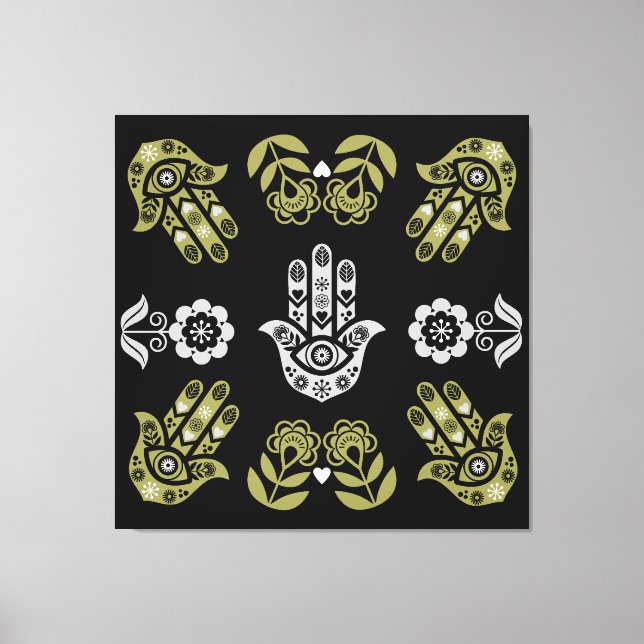 Toile Art de protection de la main Hamsa (Recto)