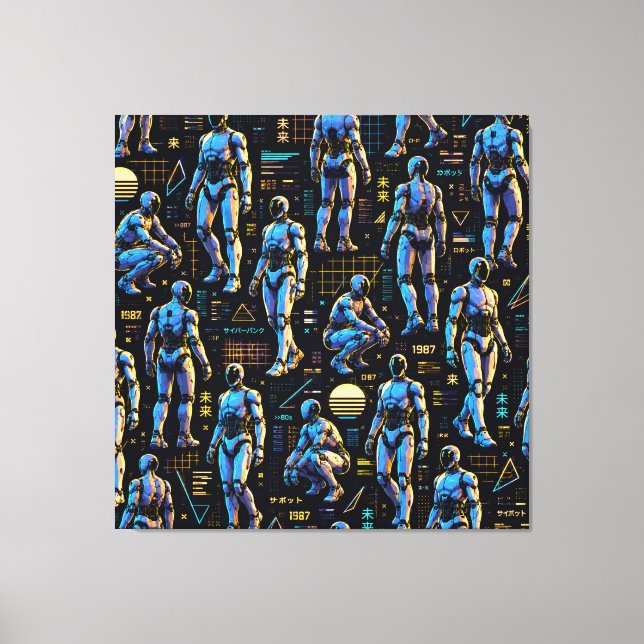 Toile Art de robot humanoïde futuriste | Android de scie (Recto)