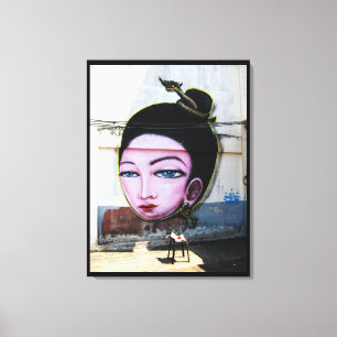 Toile Art de rue graffiti Lady Lao