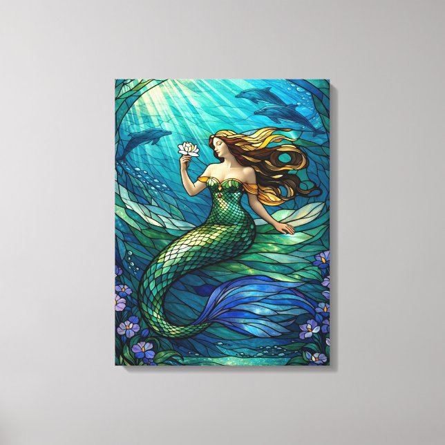 Toile Art de sirène en verre coloré (Recto)