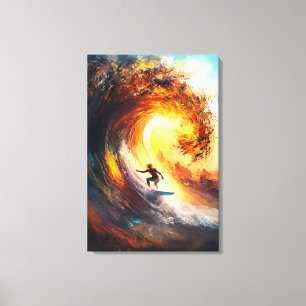 Toile Art de sport dynamique - Surf d'onde extrême épiqu
